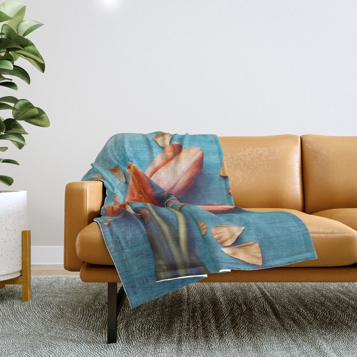 Orange Tulips Throw Blanket Gallery Image 1