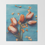 Orange Tulips Throw Blanket Gallery Image 2