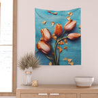 Orange Tulips Wall Tapestry Gallery Image 2