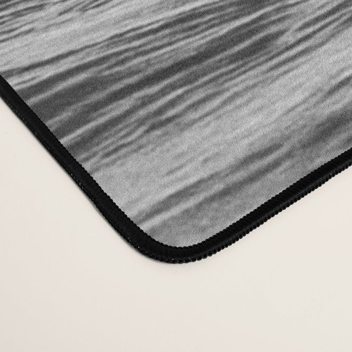 Space Surfer - Black And White - Futuristic Surf Photo Art Print - Astronaut Riding a Wave Desk Mat Gallery Image 4