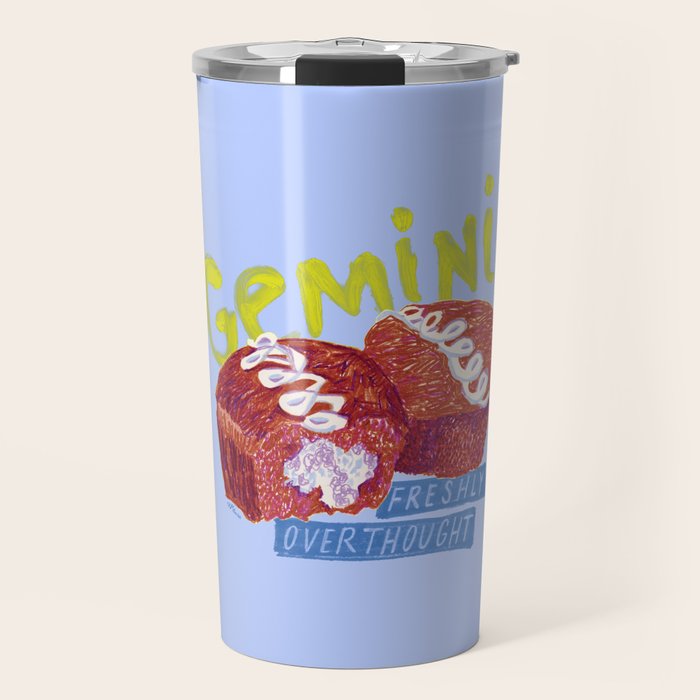 Gemini Twins in Lavender & Blue | Zodiac Series Travel Mug Gallery Image 1