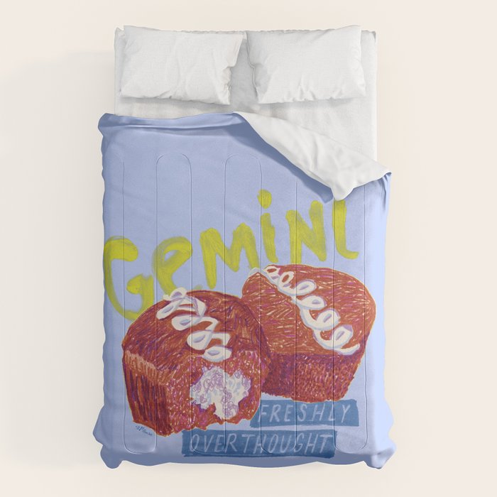 Gemini Twins in Lavender & Blue | Zodiac Series Comforter Gallery Image 6
