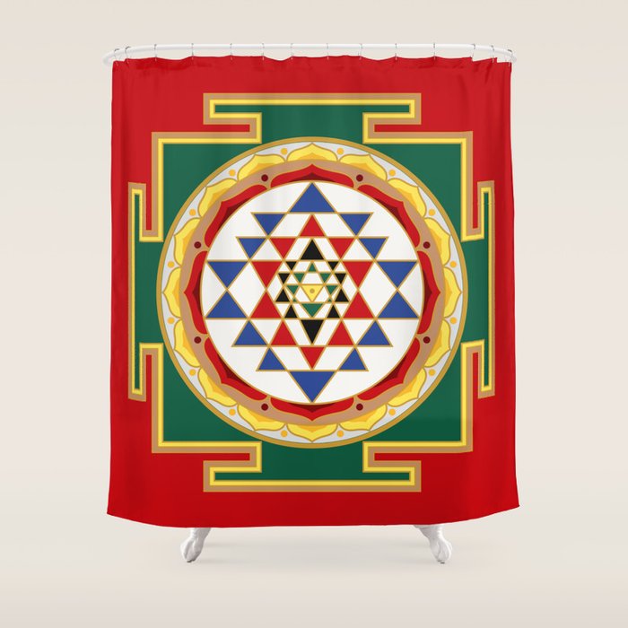 Sri Yantra colored Shower Curtain Gallery Image 1