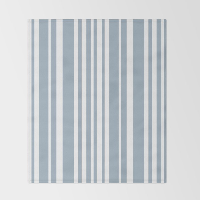 Classic Stripes XXXVI - Natural Blue  Throw Blanket Gallery Image 2