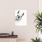 Sneaky Llama Black and White Poster Gallery Image 2