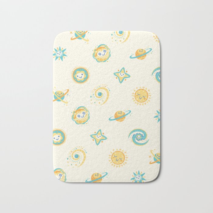 Pastel space pattern Bath Mat Gallery Image 1