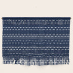 Zoe Painted Dot Striped Pattern in Nautical Navy Blue and White Wall Hanging Gallery Image 1