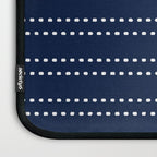 Zoe Painted Dot Striped Pattern in Nautical Navy Blue and White Laptop Sleeve Gallery Image 3