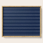 Zoe Painted Dot Striped Pattern in Nautical Navy Blue and White Serving Tray Gallery Image 1