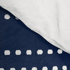 Zoe Painted Dot Striped Pattern in Nautical Navy Blue and White Comforter Gallery Image 4
