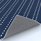 Zoe Painted Dot Striped Pattern in Nautical Navy Blue and White Rug Gallery Image 4
