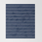 Zoe Painted Dot Striped Pattern in Nautical Navy Blue and White Throw Blanket Gallery Image 2