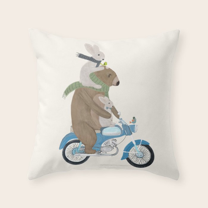 biker buddies Throw Pillow Gallery Image 6