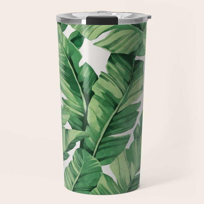 Tropical banana leaves Travel Mug Gallery Image 1