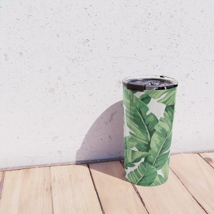 Tropical banana leaves Travel Mug Gallery Image 4