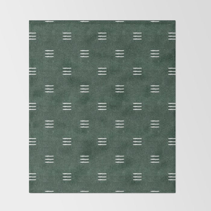 triple dash - green Throw Blanket Gallery Image 2