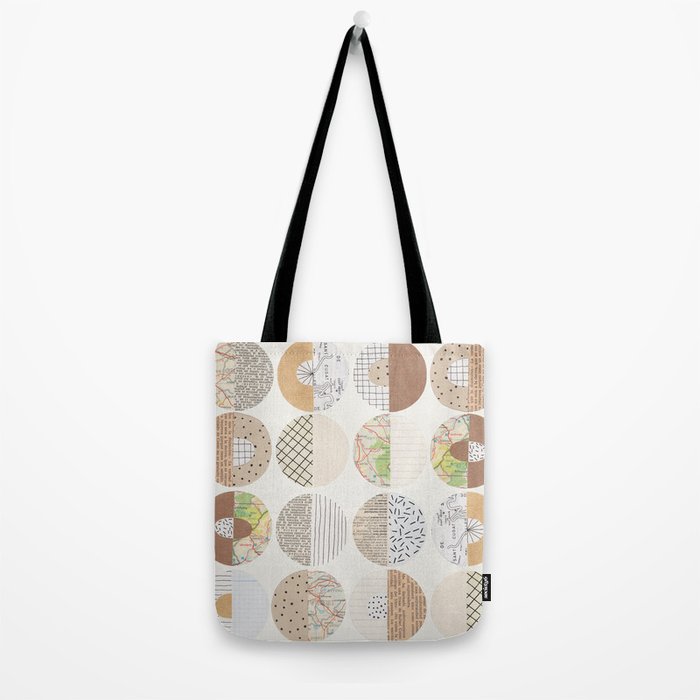 Patterned Circles: Maps & Kraft Paper Tote Bag Gallery Image 2