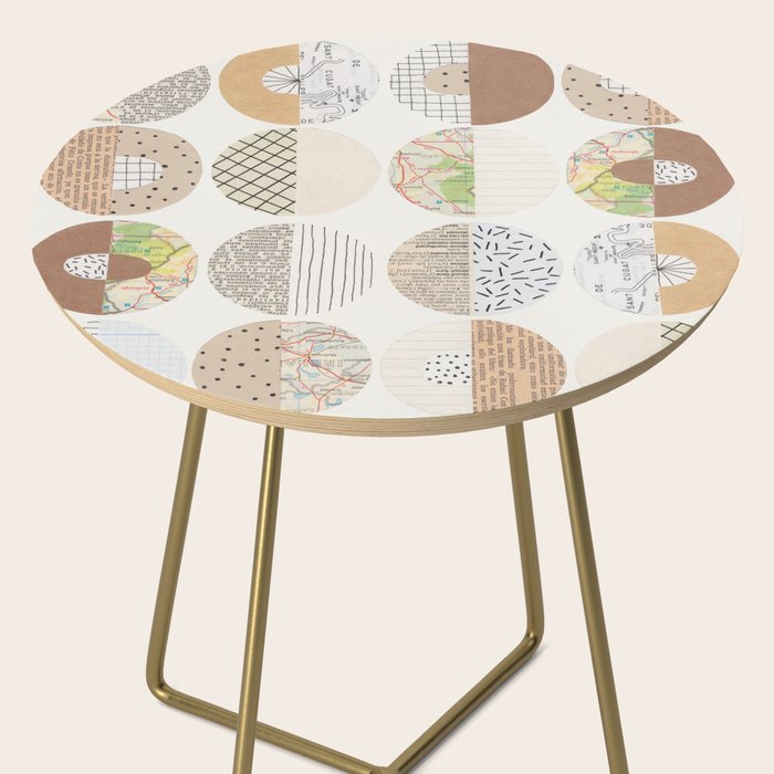 Patterned Circles: Maps & Kraft Paper Side Table Gallery Image 2