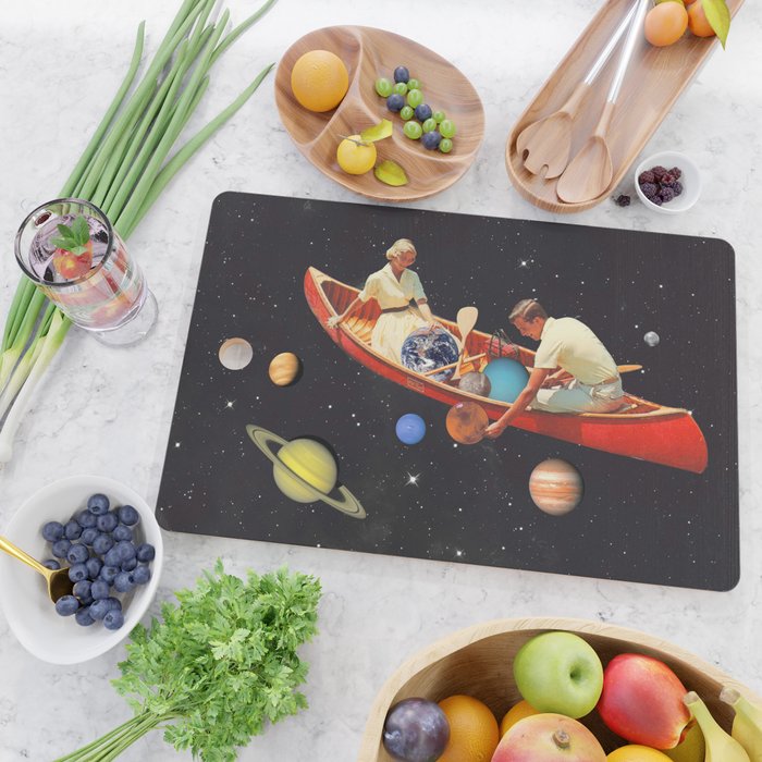 Big Bang Generation - A romantic boat ride amongst planets & stars in space Cutting Board Gallery Image 2