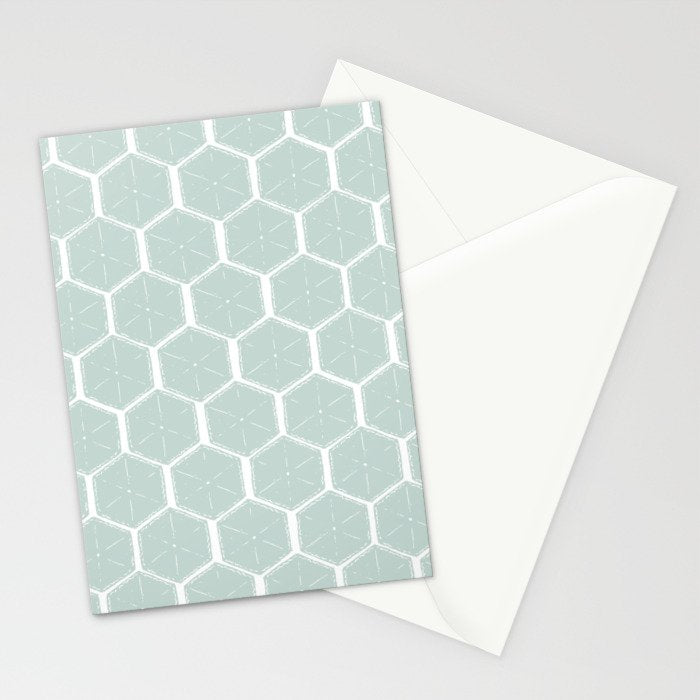 Beach Umbrellas . Soft Aqua Stationery Card Gallery Image 2
