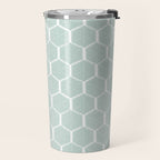 Beach Umbrellas . Soft Aqua Travel Mug Gallery Image 2