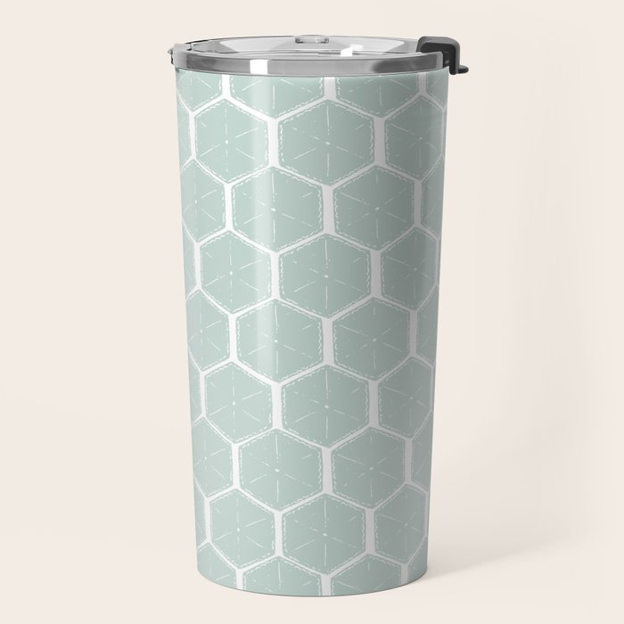 Beach Umbrellas . Soft Aqua Travel Mug Gallery Image 2