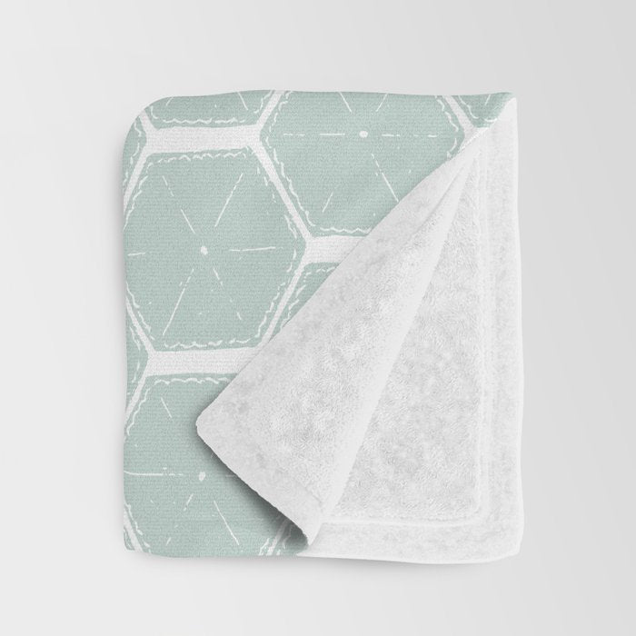 Beach Umbrellas . Soft Aqua Throw Blanket Gallery Image 3