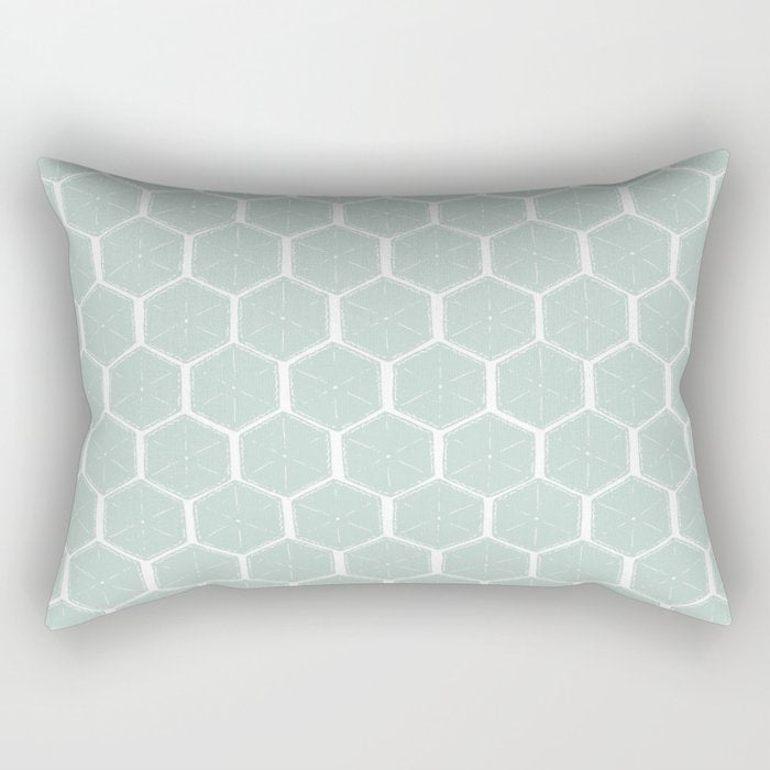 Beach Umbrellas . Soft Aqua Rectangular Pillow Gallery Image 2