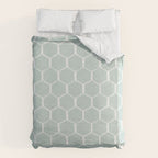 Beach Umbrellas . Soft Aqua Duvet Cover Gallery Image 6