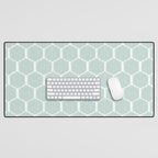 Beach Umbrellas . Soft Aqua Desk Mat Gallery Image 1