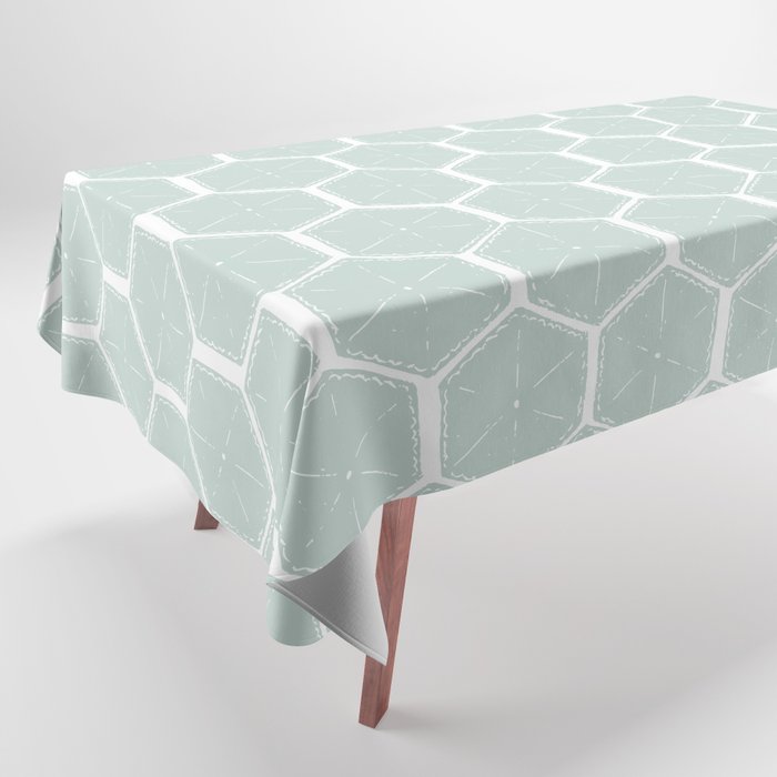 Beach Umbrellas . Soft Aqua Tablecloth Gallery Image 1
