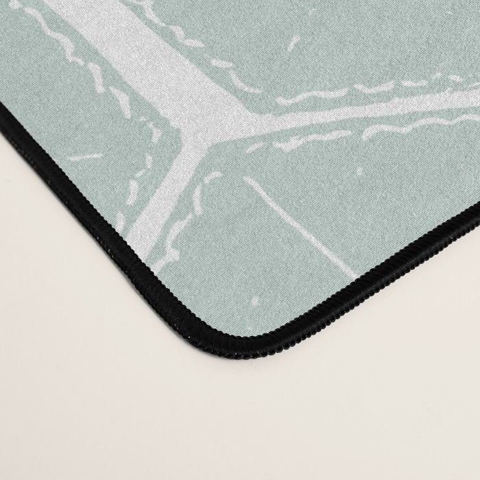 Beach Umbrellas . Soft Aqua Desk Mat Gallery Image 4