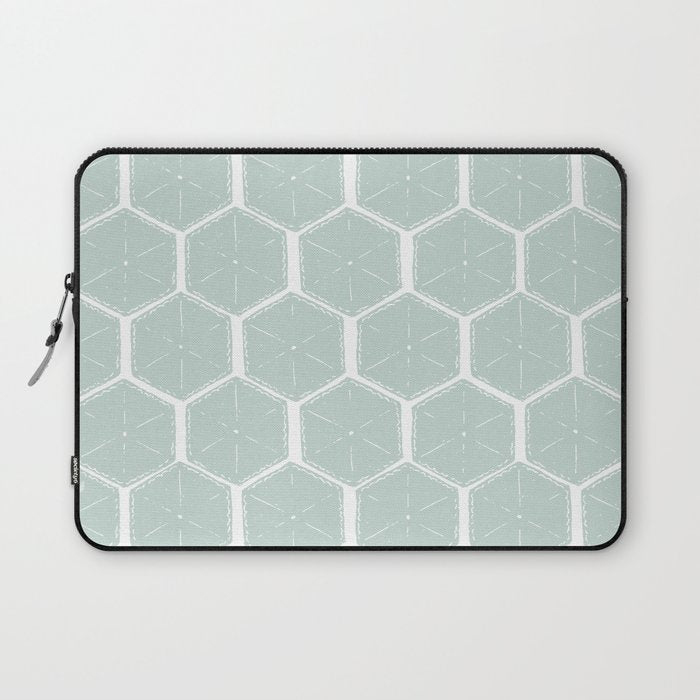 Beach Umbrellas . Soft Aqua Laptop Sleeve Gallery Image 1
