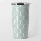 Beach Umbrellas . Soft Aqua Travel Mug Gallery Image 1