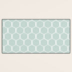 Beach Umbrellas . Soft Aqua Desk Mat Gallery Image 3