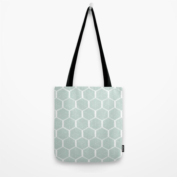 Beach Umbrellas . Soft Aqua Tote Bag Gallery Image 2