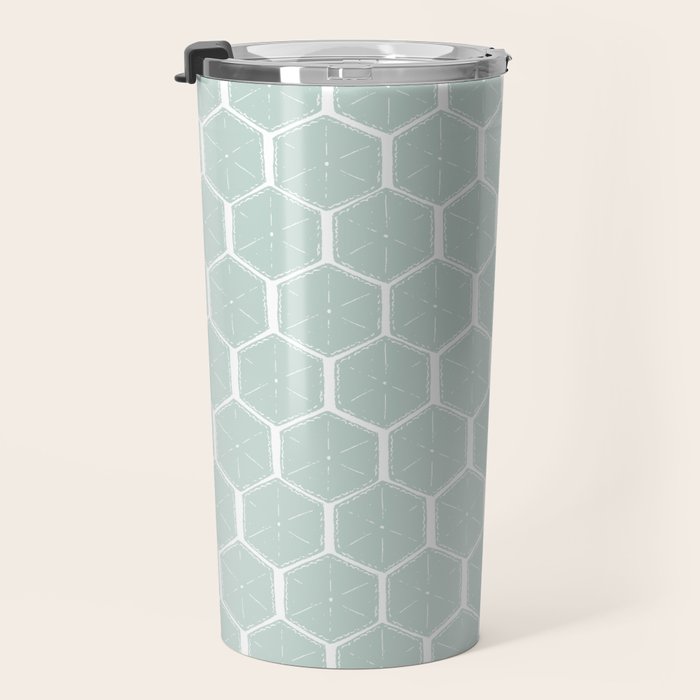 Beach Umbrellas . Soft Aqua Travel Mug Gallery Image 3