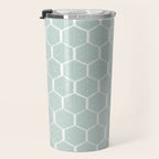 Beach Umbrellas . Soft Aqua Travel Mug Gallery Image 3
