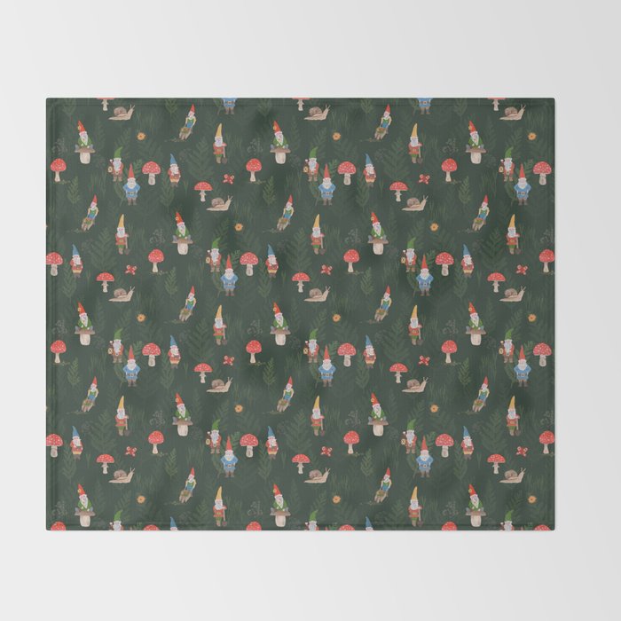 Woodland Gnomes Throw Blanket Gallery Image 2