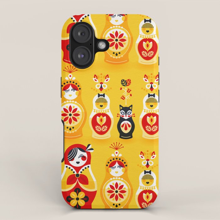 Russian Nesting Dolls - Yellow & Red iPhone Case Gallery Image 1