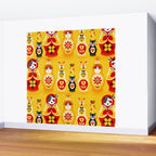 Russian Nesting Dolls - Yellow & Red Wall Mural Gallery Image 2
