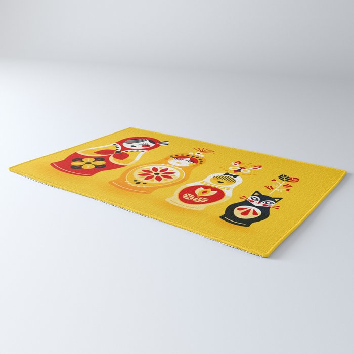 Russian Nesting Dolls - Yellow & Red Rug Gallery Image 3