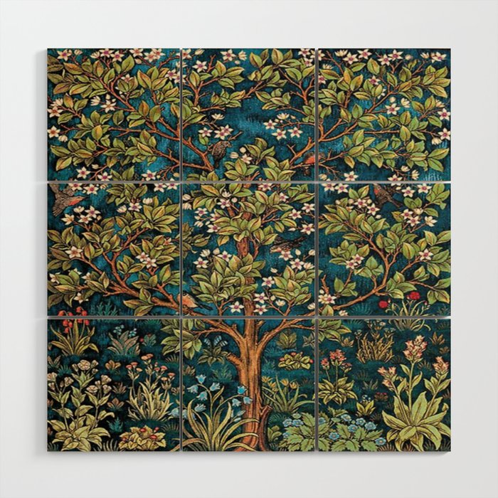 William Morris Tree Of Life, Morris floral,No, 1. Wood Wall Art Gallery Image 1