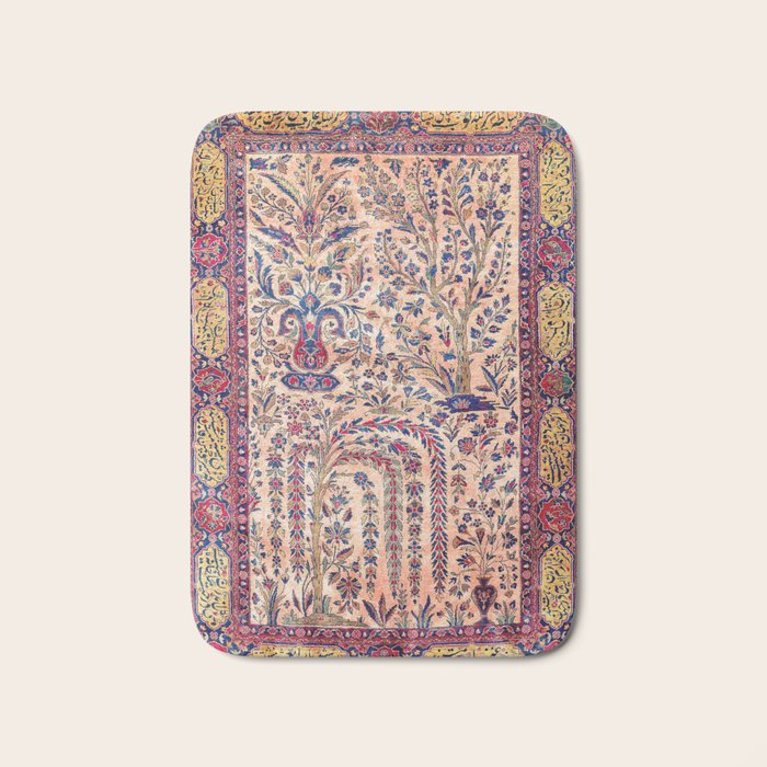 Silk Kashan Central Persian Rug Print Bath Mat Gallery Image 1