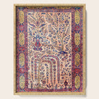 Silk Kashan Central Persian Rug Print Serving Tray Gallery Image 1