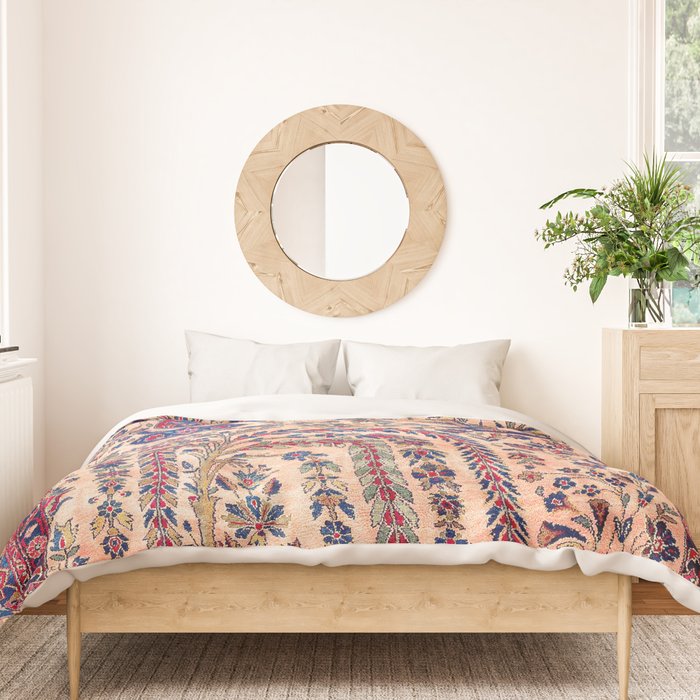 Silk Kashan Central Persian Rug Print Duvet Cover Gallery Image 3