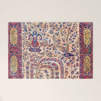 Silk Kashan Central Persian Rug Print Welcome Mat Gallery Image 1