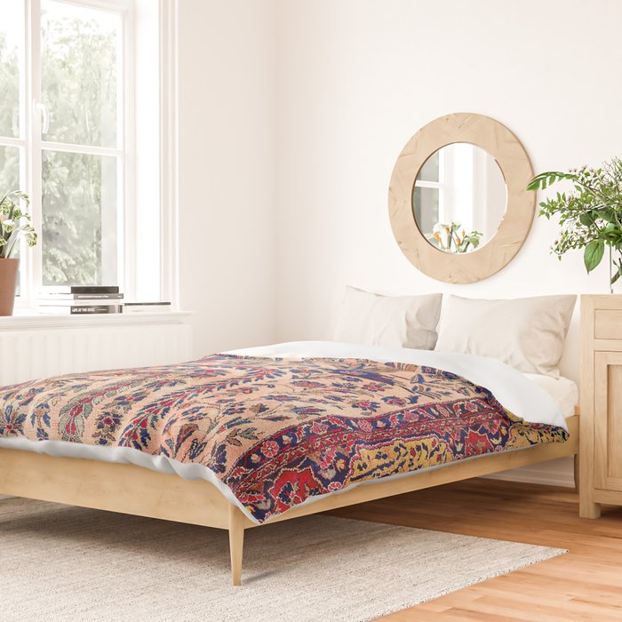 Silk Kashan Central Persian Rug Print Duvet Cover Gallery Image 2