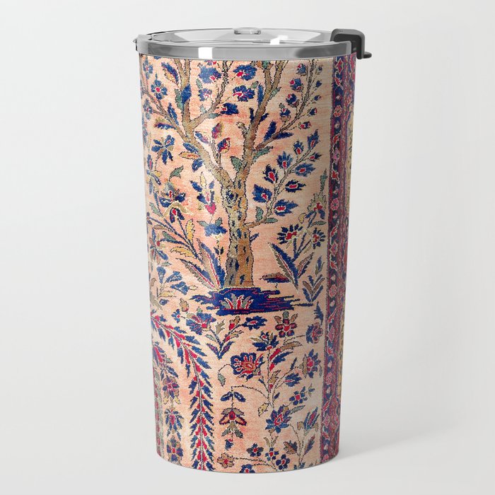 Silk Kashan Central Persian Rug Print Travel Mug Gallery Image 2