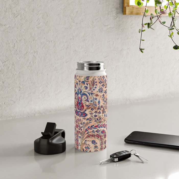 Silk Kashan Central Persian Rug Print Water Bottle Gallery Image 4